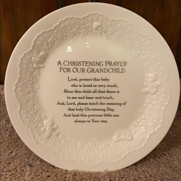 Christening keepsake plate